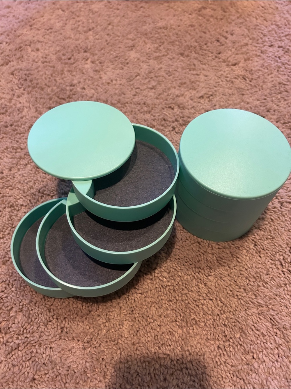 Mint Green Tiered Round Jewelry Organizer